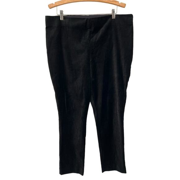 Lauren Ralph Lauren Stretch Infused Velvet Skinny Pants Black Women's Size 16 - Picture 1 of 5